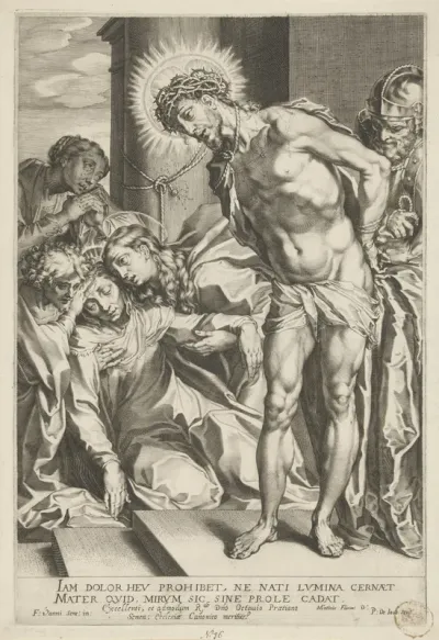 Christus met doornenkroon en wenende Maria