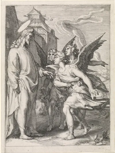 Christus met drie engelen