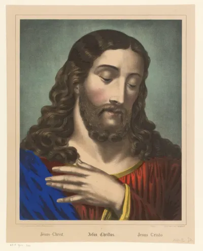Christus met hand voor zijn borst