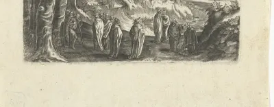 Christus met zijn discipelen in het bos