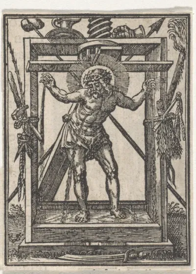 Christus omgeven door lijdenswerktuigen