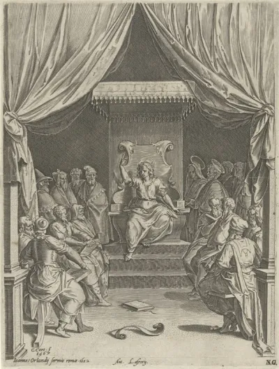 Christus, op 12-jarige leeftijd, in discussie met de schriftgeleerden