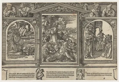 Christus op de Olijfberg, Mozes en Esther voor Ahasveros