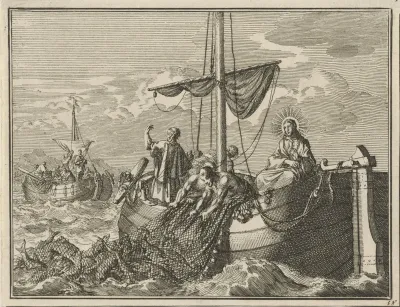 Christus op de vissersboot van Petrus