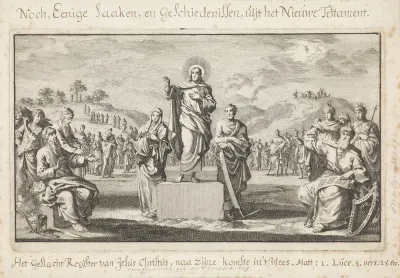 Christus op een voetstuk met rondom zijn voorvaderen