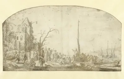 Christus predikend vanuit een boot
