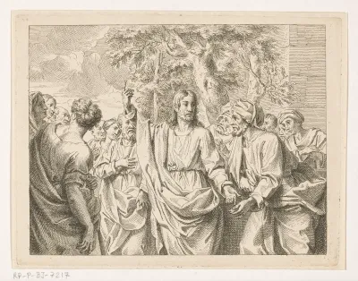 Christus predikt tussen het volk