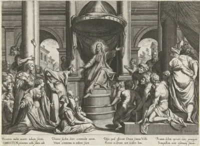 Christus preekt in de tempel