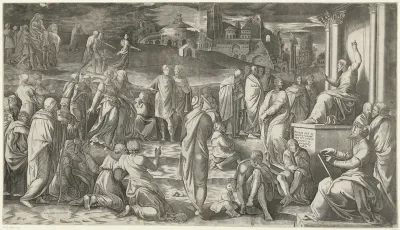 Christus preekt voor het volk