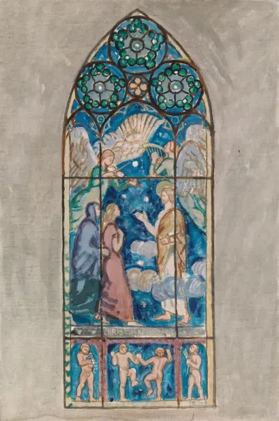 Christus Resurrexit, sketch for a stained glass window in Pori Church