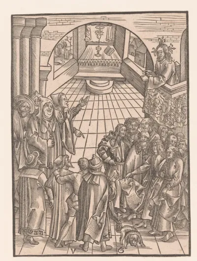 Christus spreekt een menigte toe