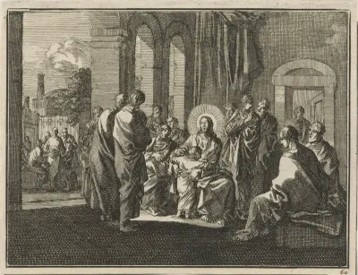 Christus stelt zijn discipelen een kind tot voorbeeld