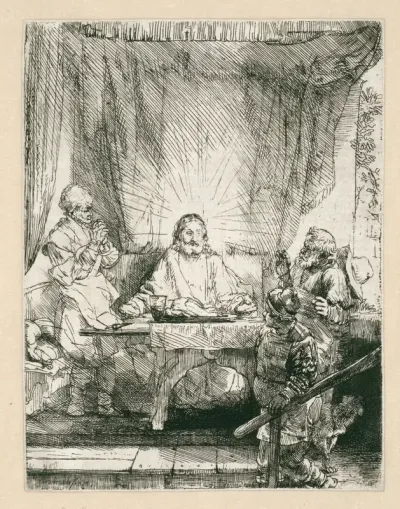 Christus te Emmaüs: grote plaat