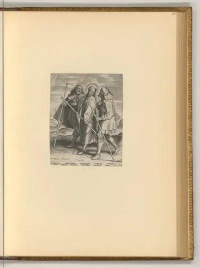 Christus und zwei Jünger auf dem Weg nach Emmaus