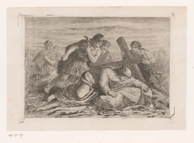 Christus valt onder de last van het kruis