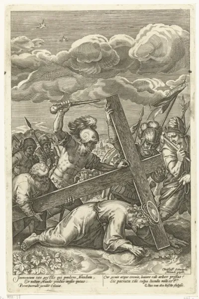 Christus valt onder zijn kruis