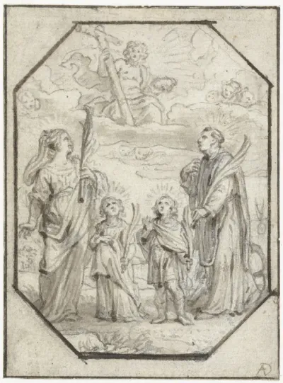 Christus verschijnt aan vier heiligen