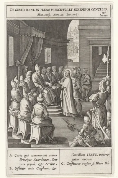 Christus voor het Sanhedrin en de oudsten