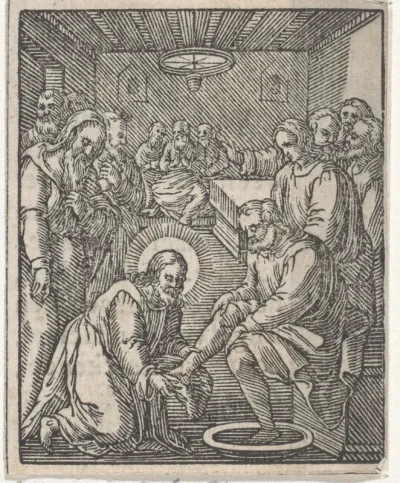 Christus wast de voeten van de discipelen