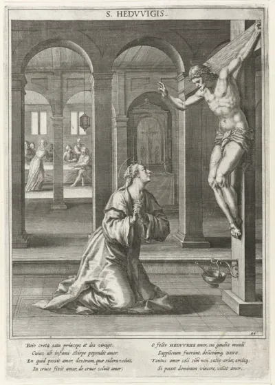 Christus zegent de Heilige Hedwig van Silezië