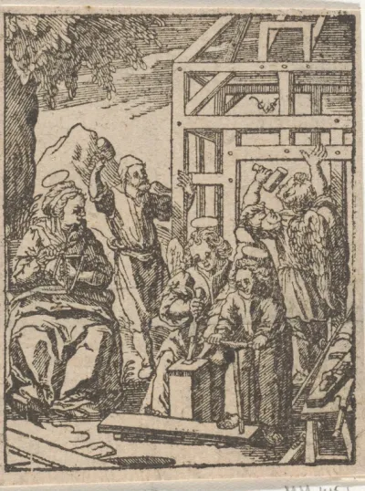 Christuskind bouwt een huis