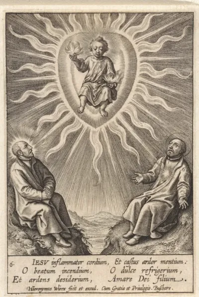 Christuskind in een vlammend hart