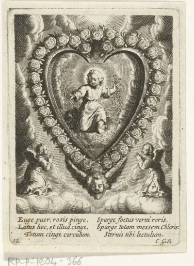 Christuskind in hart uit rozen