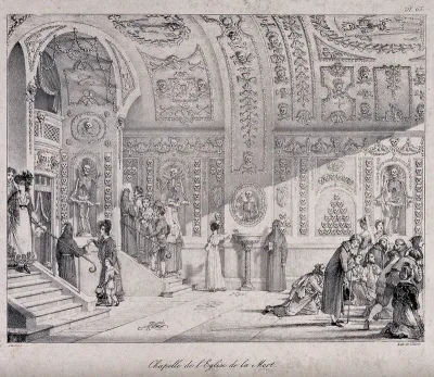 Church of Santa Maria della Confraternita dell'Orazione e Morte, Rome: people visiting the chapel