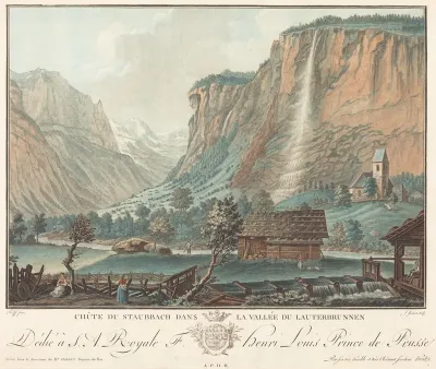 Chute de Staubbach, dans la Vallée de Lauterbrunnen (Falls at Staubbach in the Lauterbrunnen Valley)