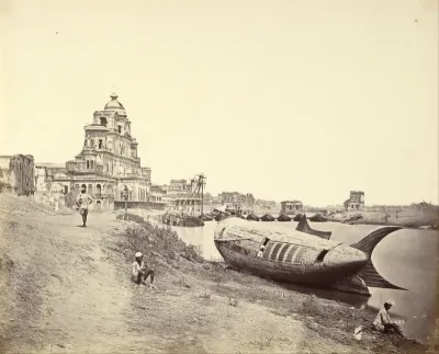 Chutter Manzil Palace, with the King's Boat in the Shape of a Fish on the Gomti River