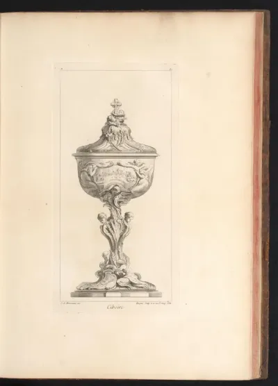 Ciborie gedecoreerd met het laatste avondmaal en putti