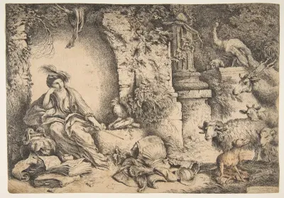 Circe with the companions of Ulysses changed into animals