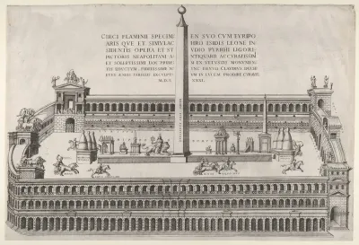 Circus Flaminius in Rome, from "Speculum Romanae Magnificentiae"