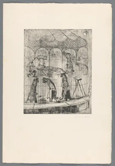 Circus optreden met tijgers