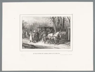 'Citadine'-omnibus en berline buiten de stad