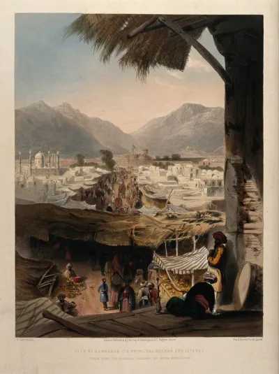 City of Kandahar, with main bazaar and citadel, Afghanistan