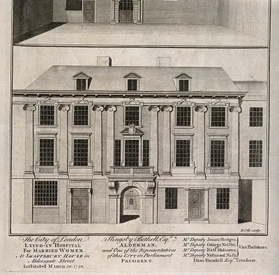 City of London Lying-in Hospital: views of the front elevation
