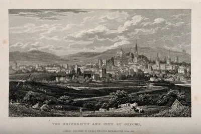 City of Oxford: panoramic cityscape including the university