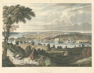 City of Washington from Beyond the Navy Yard, Engraving by William James Bennett
