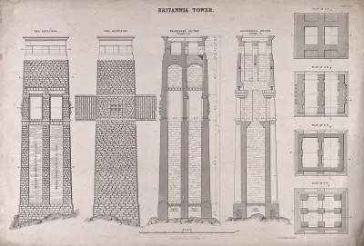 Civil engineering: the supporting masonry for the Menai box girder bridge