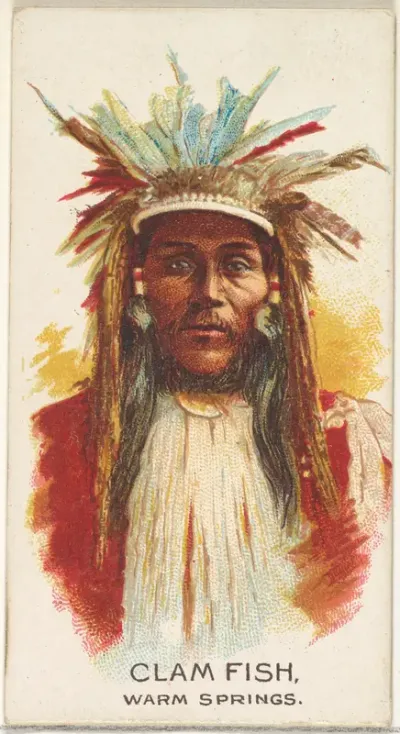 Clam Fish, Warm Springs, from the American Indian Chiefs series (N2) for Allen & Ginter Cigarettes Brands