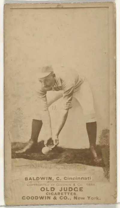 Clarence Geoghan "Kid" Baldwin, Catcher, Cincinnati, from the Old Judge series (N172) for Old Judge Cigarettes