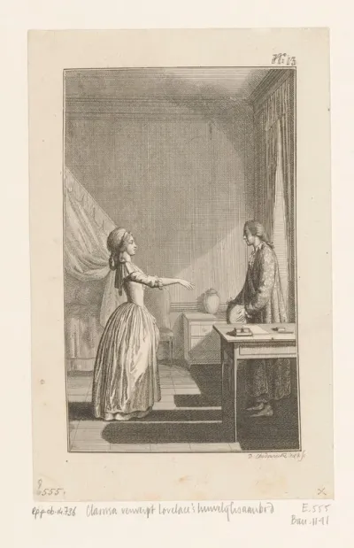 Clarissa verwerpt het huwelijksaanzoek van Lovelace