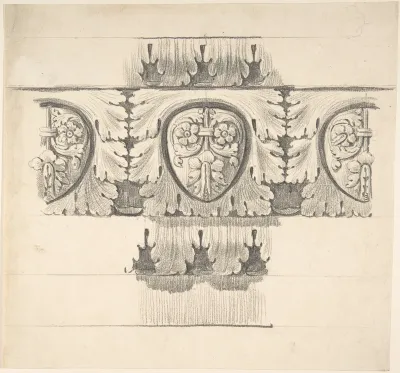 Classical Design Element with Leaves and Vines