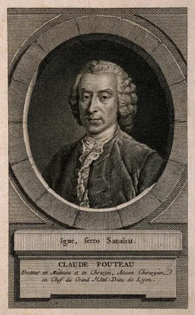 Claude Pouteau. Line engraving by A. de St Aubin
