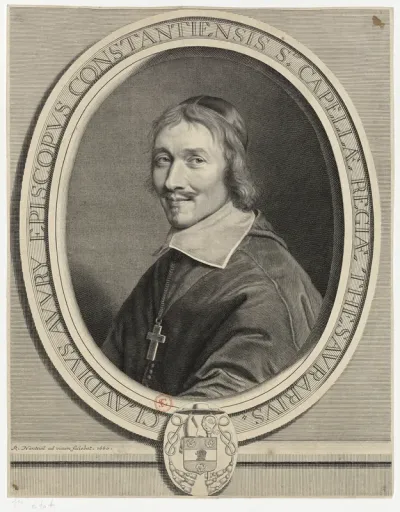 Claudius Auvry episcopus Constantiensis Stae Capellae Regiae Thesaurarius. R. Nanteuil ad vivum faciebat 1660