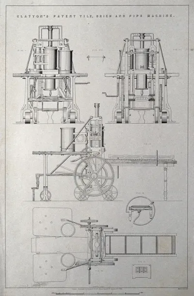 Clayton's patent tile, brick and pipe machine