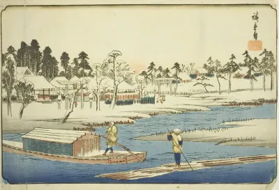 Clear Weather after Snow at Massaki (Massaki yukibare no zu), from the series "Famous Places in the Eastern Capital (Toto meisho)"