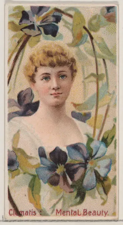 Clematis: Mental Beauty, from the series Floral Beauties and Language of Flowers (N75) for Duke brand cigarettes