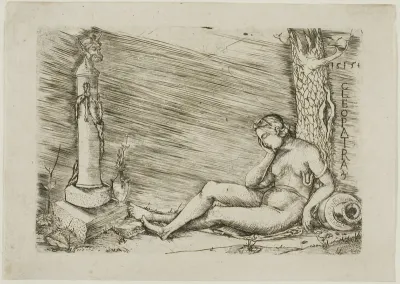 Cleopatra Lying at the Foot of a Tree, with a Term